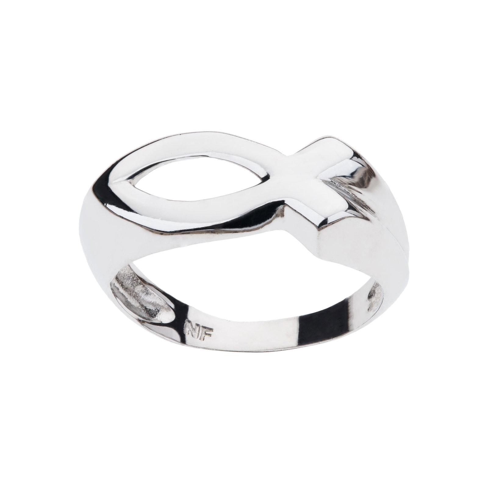 Silver Tone Fish Ring-SZ 7: Ichthys—the enduring symbol of faith is beautifully captured in this lovely new ring from the Romilly Beloved collection. Beautifully crafted with contemporary lines, this impressive design reta