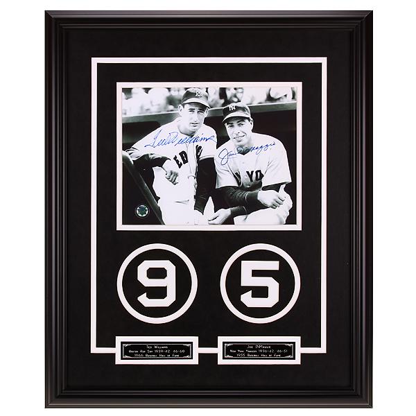 Williams & DiMaggio Baseball Legends Signed GFA: For 10 illustrious seasons, these two legends went head-to-head in direct competition, as they took the ruthless Red Sox vs Yankee rivalry to all new heights. By the time Ted Williams and Joe DiMaggio