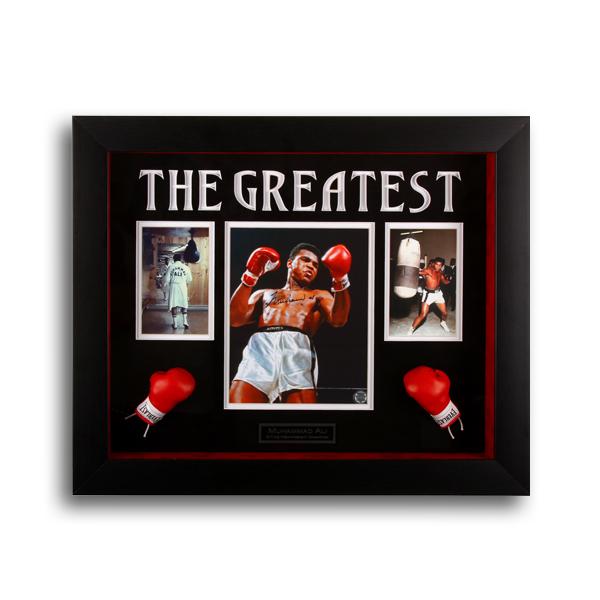 Muhammad Ali Heavyweight Champ 20x16 ShadowBox GFA: He's still the most recognizable man on earth. The self-proclaimed "Greatest of All Time," Ali had a pretty good idea of what he was talking about. He became the first man to win the heavyweight title