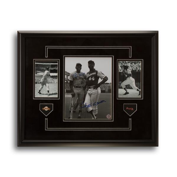 Willie Mays & Hank Aaron Signed Showcase 20x16 GFA: Willie Mays, the Say Hey Kid, played with enthusiasm and exuberance while excelling in all phases of the game -- hitting for average and power, fielding, throwing and baserunning. Willie Mays' unquest