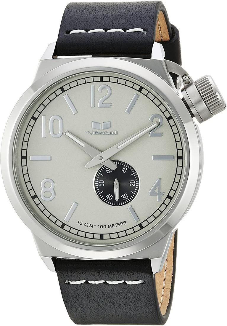 Vestal Canteen Italia 45mm Case Diameter Watch: Movement: 3-hand premium analog with sub-second. Made in japanWater resistance: 10 atm / surfing, swimming & snorkelingJapanese-quartz MovementCase Diameter: 45mmWater resistant to 100m (330ft): in ge