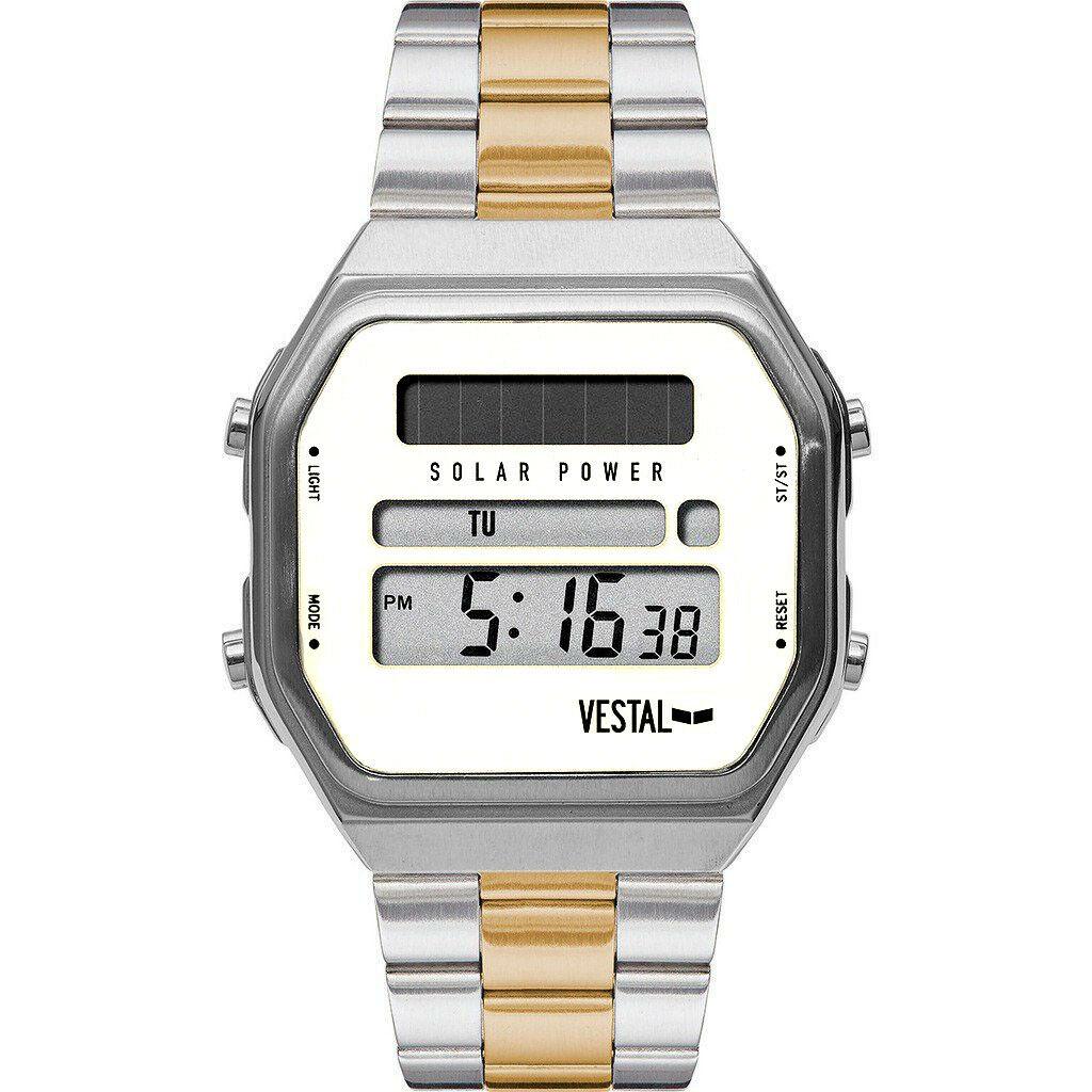 Vestal Time, Alarm,Date Function 37mm Case Watch: Inspired by the past but designed for the future, the Syncratic is Vestal’s first foray into harnessing the power of the sun. The solar aided movement is housed in a custom 37mm 316L solid stain