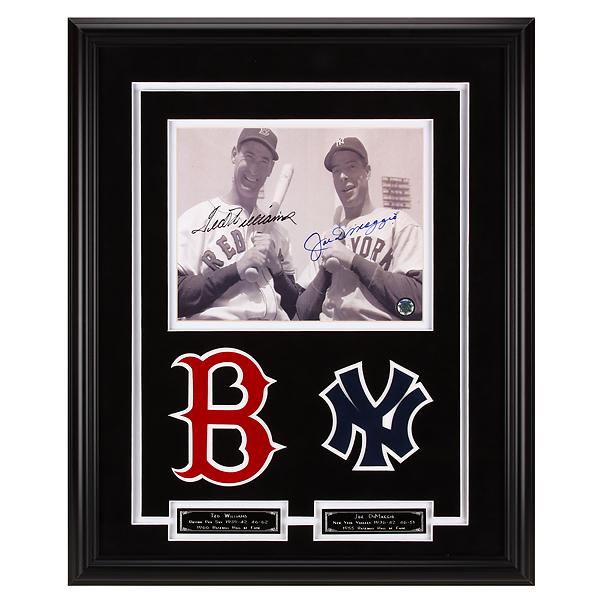 Williams & DiMaggio Baseball Legends Signed GFA: For 10 illustrious seasons, these two legends went head-to-head in direct competition, as they took the ruthless Red Sox vs Yankee rivalry to all new heights. By the time Ted Williams and Joe DiMaggio