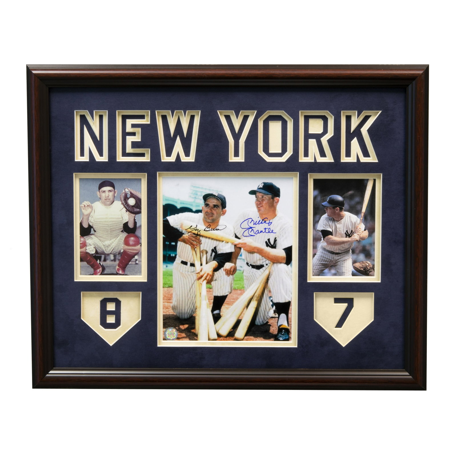 Yogi Berra & Mickey Mantle Yankee Signed Framed: Lawrence Peter "Yogi" Berra (May 12, 1925 – September 22, 2015) was an American professional baseball catcher, manager, and coach who played 19 seasons in Major League Baseball (MLB) (1946–