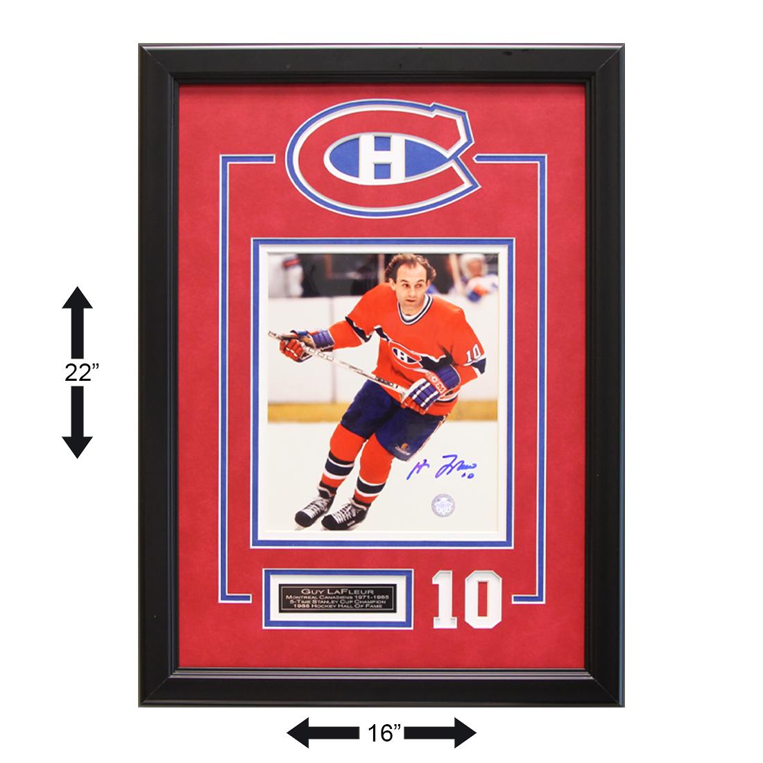 Guy Lafleur Montreal Canadiens Showcase Signed GFA: Guy LeFleur was a Canadian former professional ice hockey player. He was the first player in National Hockey League (NHL) history to score 50 goals and 100 points in six conse