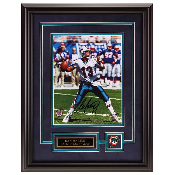Dan Marino Miami Dolphins 12x16 Framed Signed GFA: During his iconic career, Dan Marino set over 38 National Football League historic records including career touchdown passes, career passing yards, 4th quarter comeback wins, and most 4th quarter/over