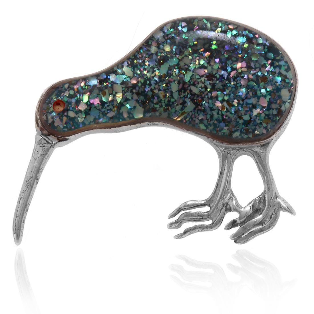 Vintage Sterling Multicolored Enameled Bird Brooch (1 of 2)