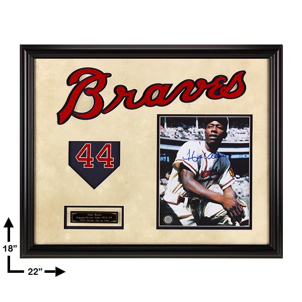 Hank Aaron Atlanta Braves Framed 20x16 Signed GFA: Hank Aaron's most notable achievement was breaking the career home run record set by Babe Ruth. During his career, Aaron performed at a consistently high level for an extended period of time. He hit 2