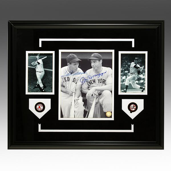 Williams & DiMaggio Baseball Legends Signed GFA: For 10 illustrious seasons, these two legends went head-to-head in direct competition, as they took the ruthless Red Sox vs Yankee rivalry to all new heights. By the time Ted Williams and Joe DiMaggio