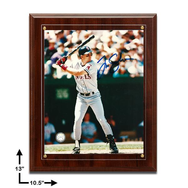 Tim Salmon Anahien Angels Signed Palque 8x10v GFA: Tim Salmon Anahien Angels 10.5x13 Cherry Wood Plaque signed 8x10v GFA