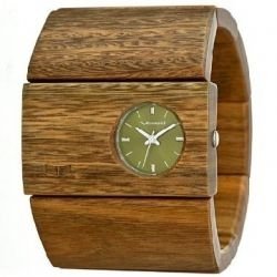 Vestal Women’s Bamboo Bangle watch.: MADE FROM REAL BAMBOO, STAINLESS CASE AND CASEBACK. THE WOOD LINKS ARE CONNECTED BY ELASTIC BAND SO IT CAN FIT MOST WOMEN'S WRISTS. NO HARSH CHEMICALS USED TO TREAT WOOD.