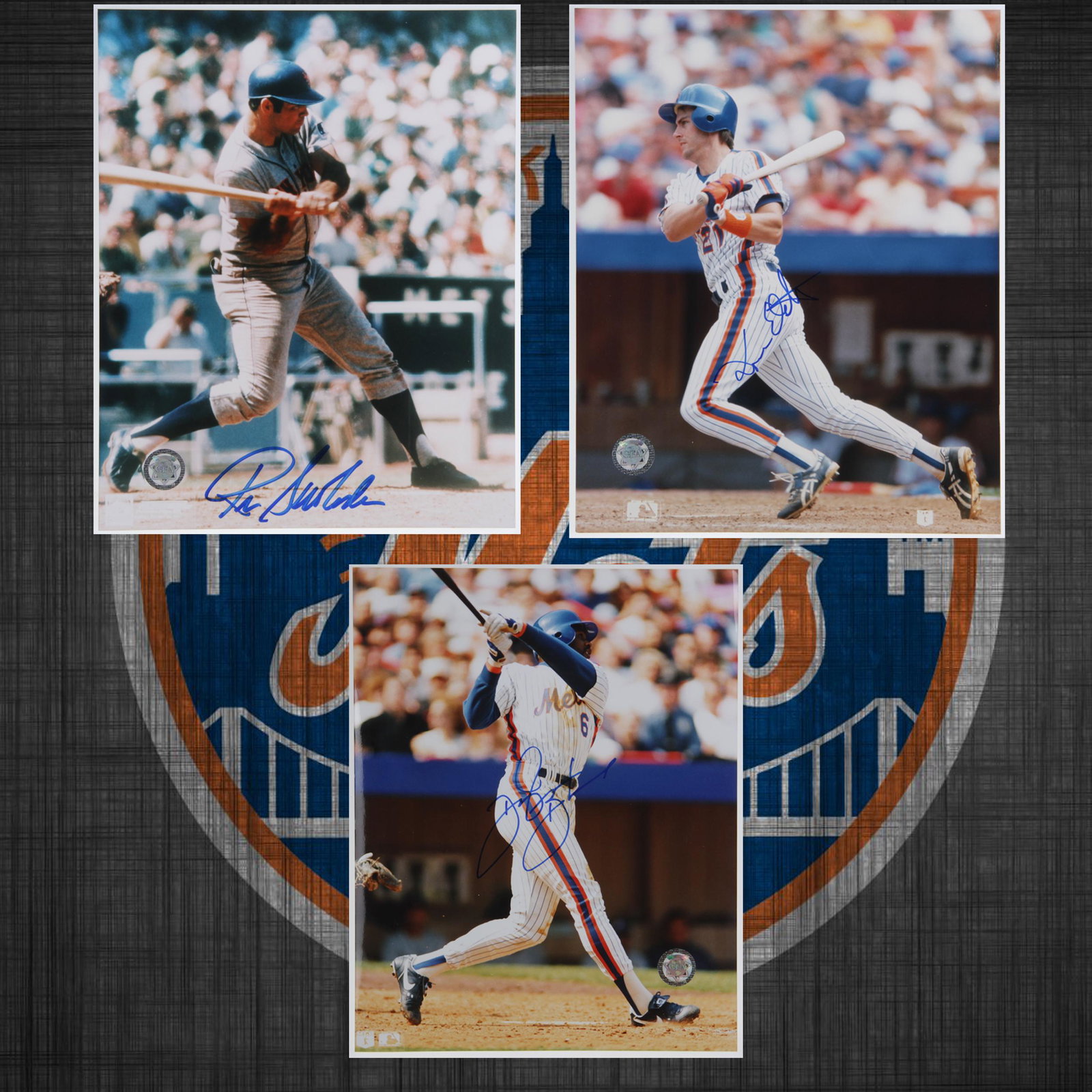 New York Mets Autograph set GFA: Ron Awoboda-Kevin Elster-Daryl Boston New York Mets un-framed autographs 3-8x10v GFA