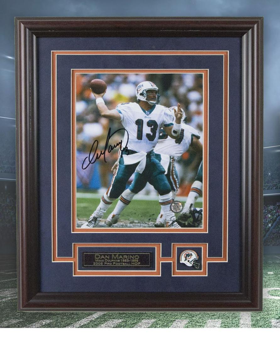 Dan Marino Miami Dophins 12x16 Showcase Signed GFA: During his iconic career, Dan Marino set over 38 National Football League historic records including career touchdown passes, career passing yards, 4th quarter comeback wins, and most 4th quarter/over