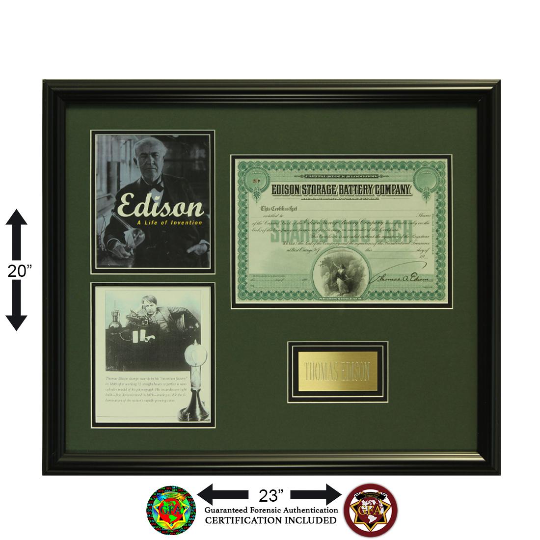 Thomas Edison Sotrage Battery Signed Certificate (1 of 2)