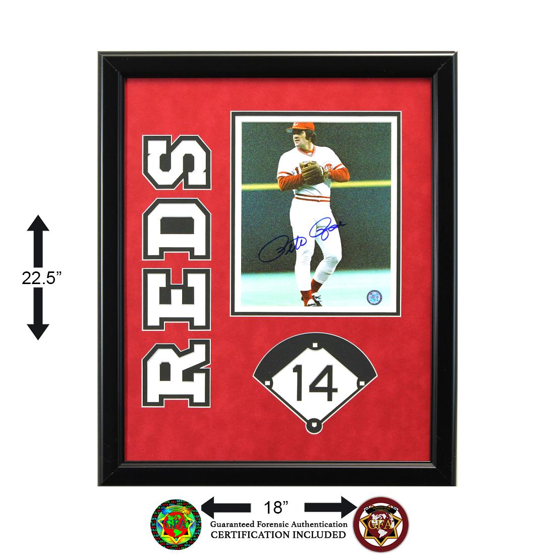 Pete Rose Cincinnati Reds 20x16 Framed signed GFA (1 of 2)