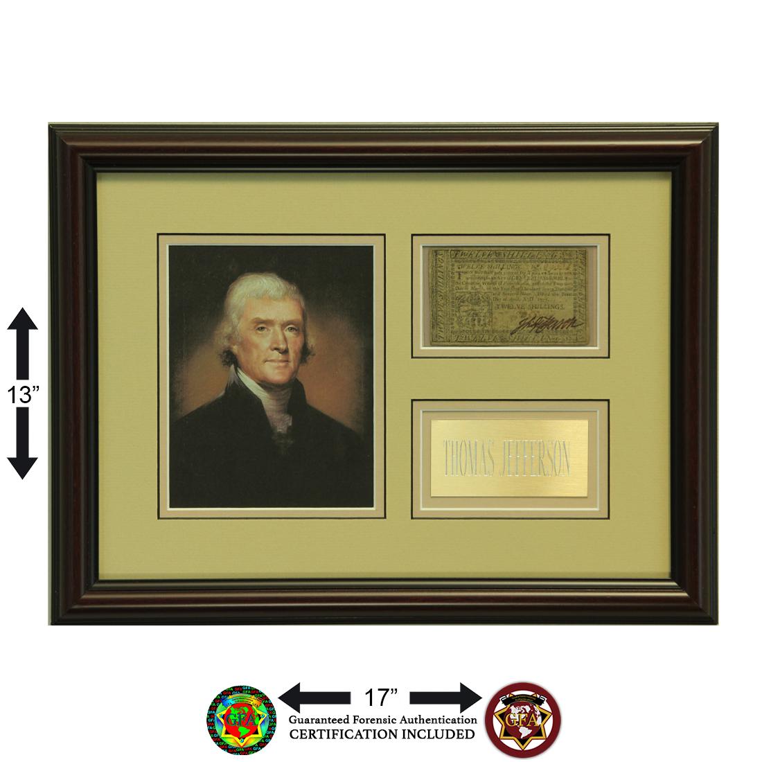 Thomas Jefferson Custom Frame Signed Shillings (1 of 2)