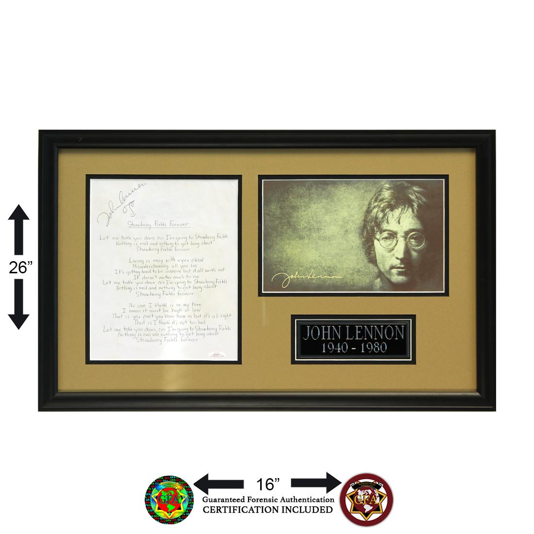 John Lennon Lyric 'Strawberry Fields Forever' Sheet (1 of 2)