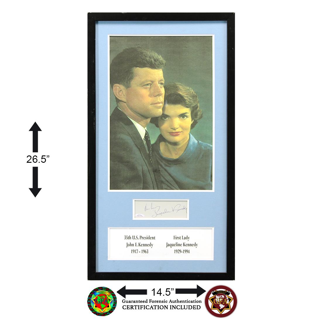 JFK & Jackie Kennedy Showcase Framed Autographs (1 of 2)