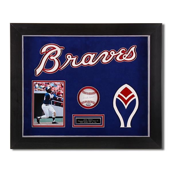 Hank Aaron Atlanta Braves Baseball Shadowbox (1 of 3)