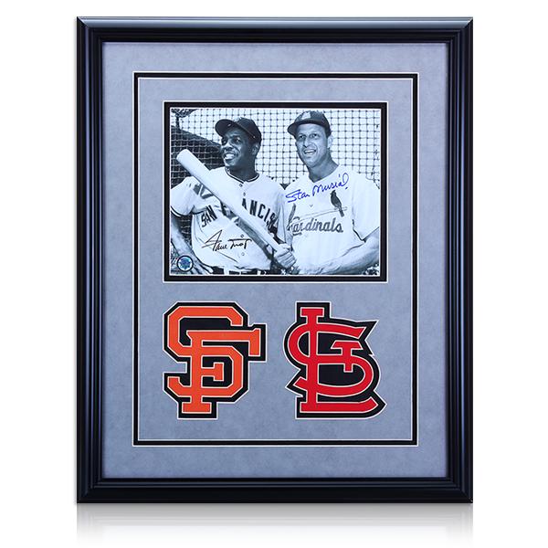 Willie Mays & Stan Musial Framed Signed 8x10 GFA: Willie Howard Mays, Jr (born May 6, 1931), nicknamed "The Say Hey Kid" is an American former professional baseball player who spent the majority of his Major League Baseball (MLB) career as a center f