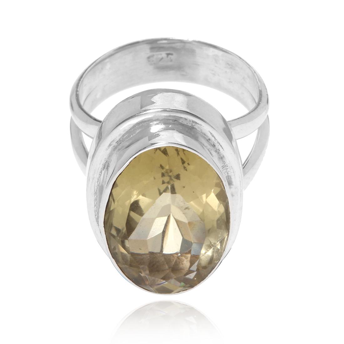 Sterling Silver Lemon Quartz Ring SZ 8.25: Sterling Silver Lemon Quartz Ring SZ 8.25• Metal: Sterling Silver • Stone: Lemon Qtz • Width: 23 mm • Total Weight: 12.3 grams&#