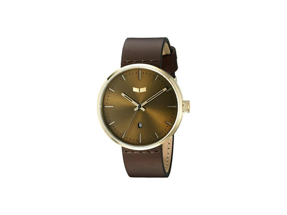 Vestal Unisex Roosevelt Leather Quartz Brown Watch: The Roosevelt Italian Leather is a signature Vestal timepiece with its clean slim line case and straightforward dial. The premium 3-hand Japanese analog movement with date rests inside a multi-layered