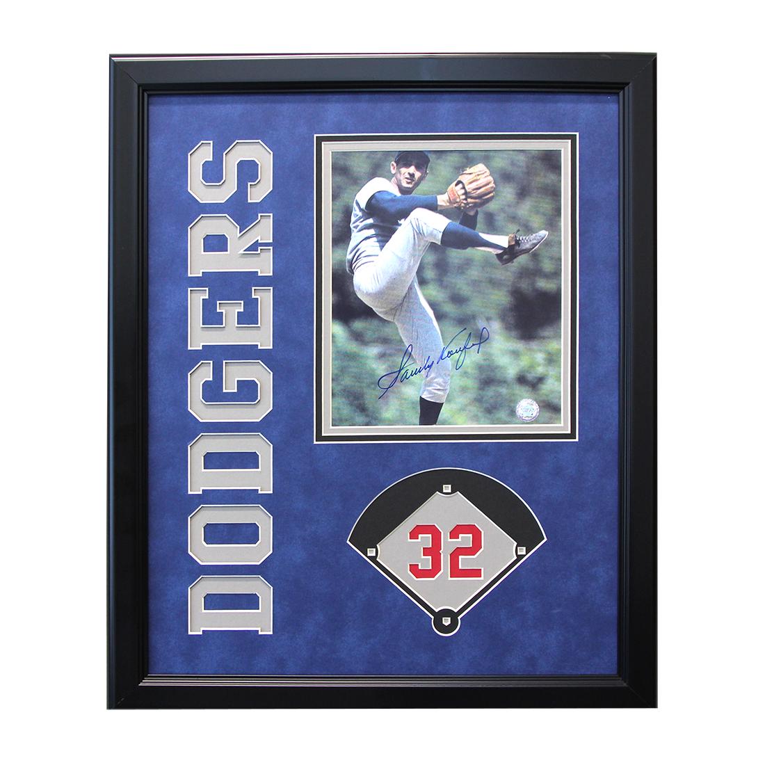 Sandy Koufax L.A Dodgers 20x16 Framed signed GFA: After Sandy Koufax finally tamed his blazing fastball, he enjoyed a five-year stretch as perhaps the most dominating pitcher in the game's history. He was named the National League's Most Valuable Pla