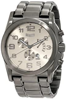 Vestal Men's De Novo Stainless Steel Watch Gunmetal: The De Novo is Vestal's new, fresh timepiece and lays claim to being the first Vestal with a day register. You can start and stop the measurement of minutes and seconds anytime you want with the chron