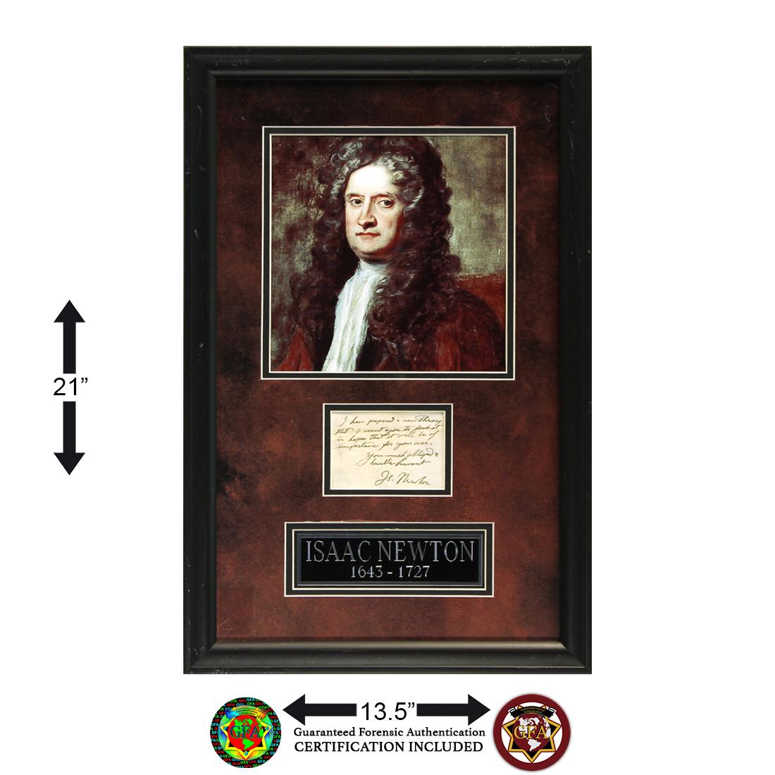 Issac Newton Art Gallery Framed Signed Note (1 of 2)
