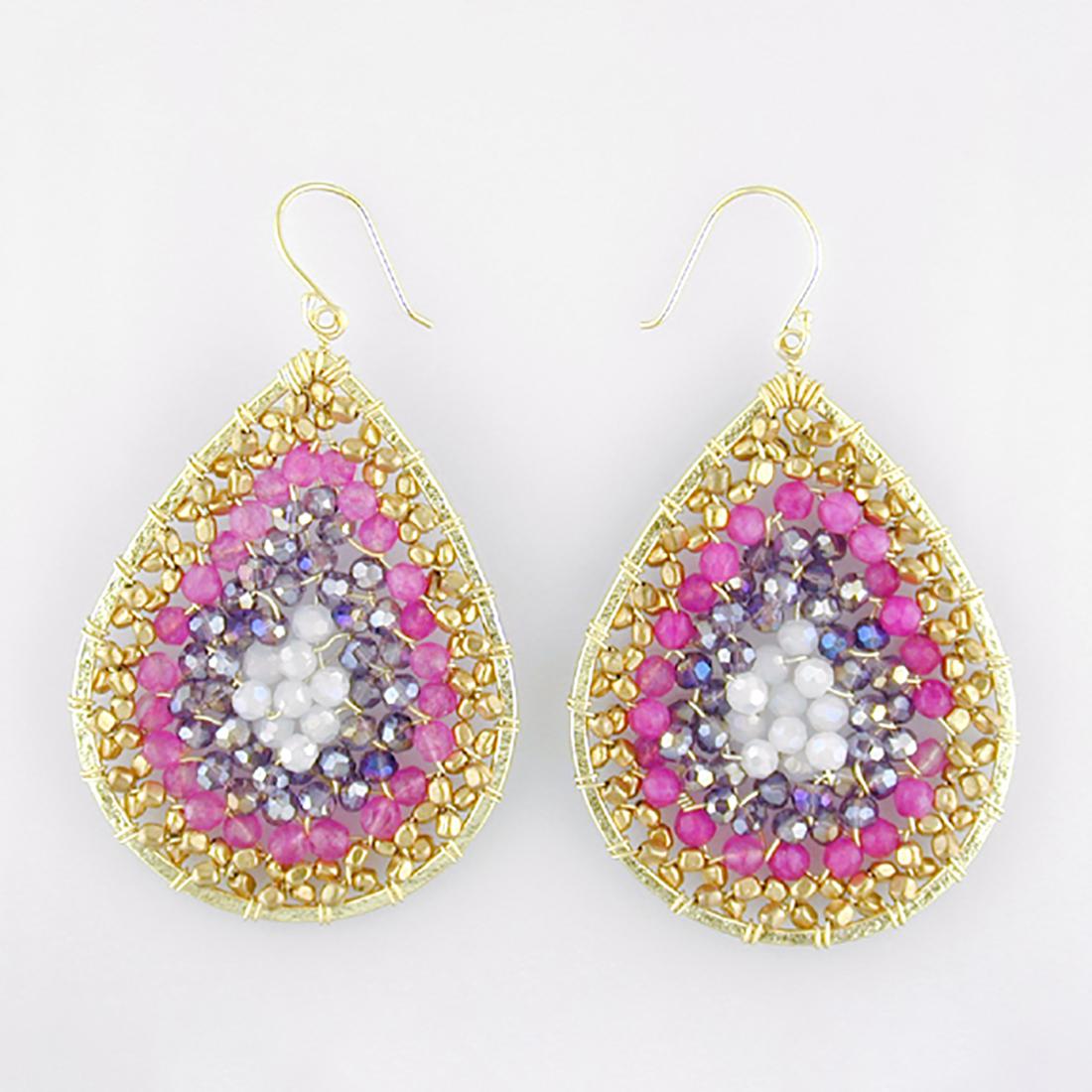 Multi Colored Crystal Fashion Earrings: Multi Color Crytal Fashion Earrings