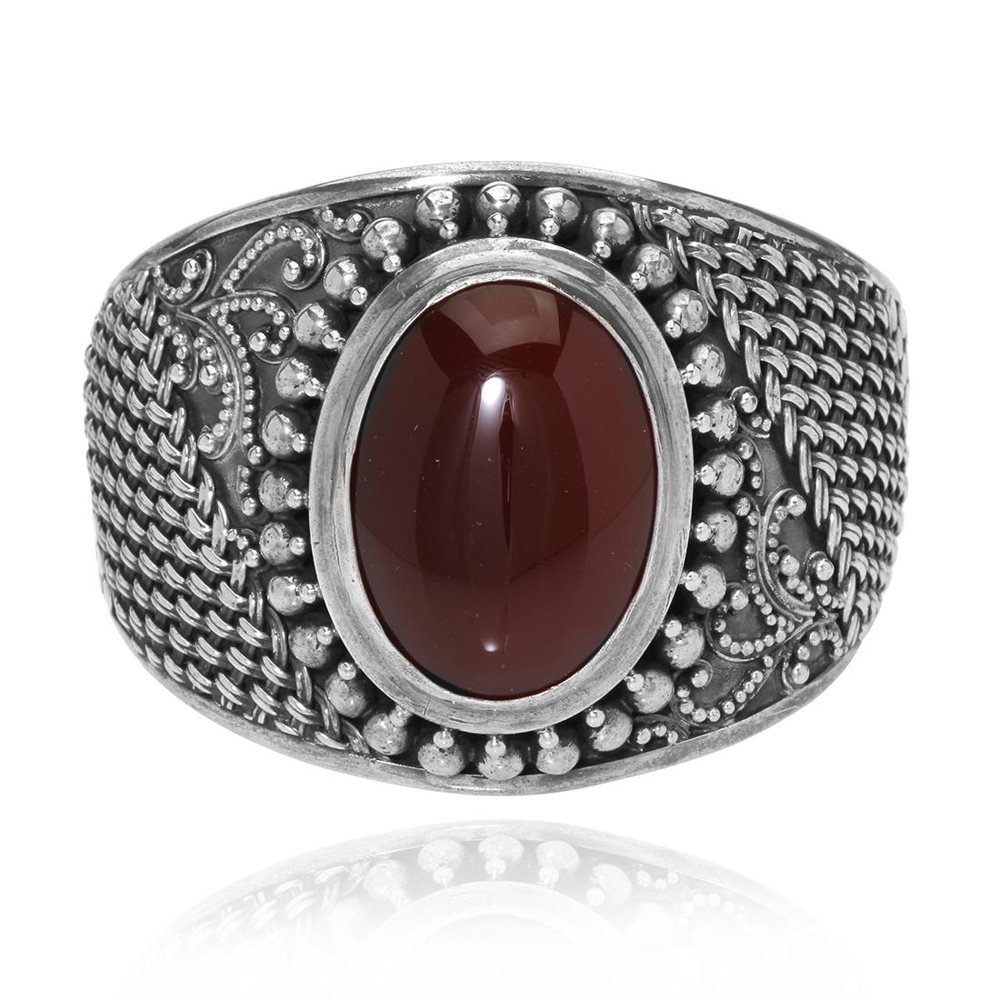 Signed Suarti BA Indonesia Carnelian Cuff Bangle: Signed Suarti BA Indonesia Carnelian Cuff Bangle - Hallnark 925 BA 6.5inches• Metal: Sterling Silver • Stone: Carnelian 28x20mm • Width: 44 mm