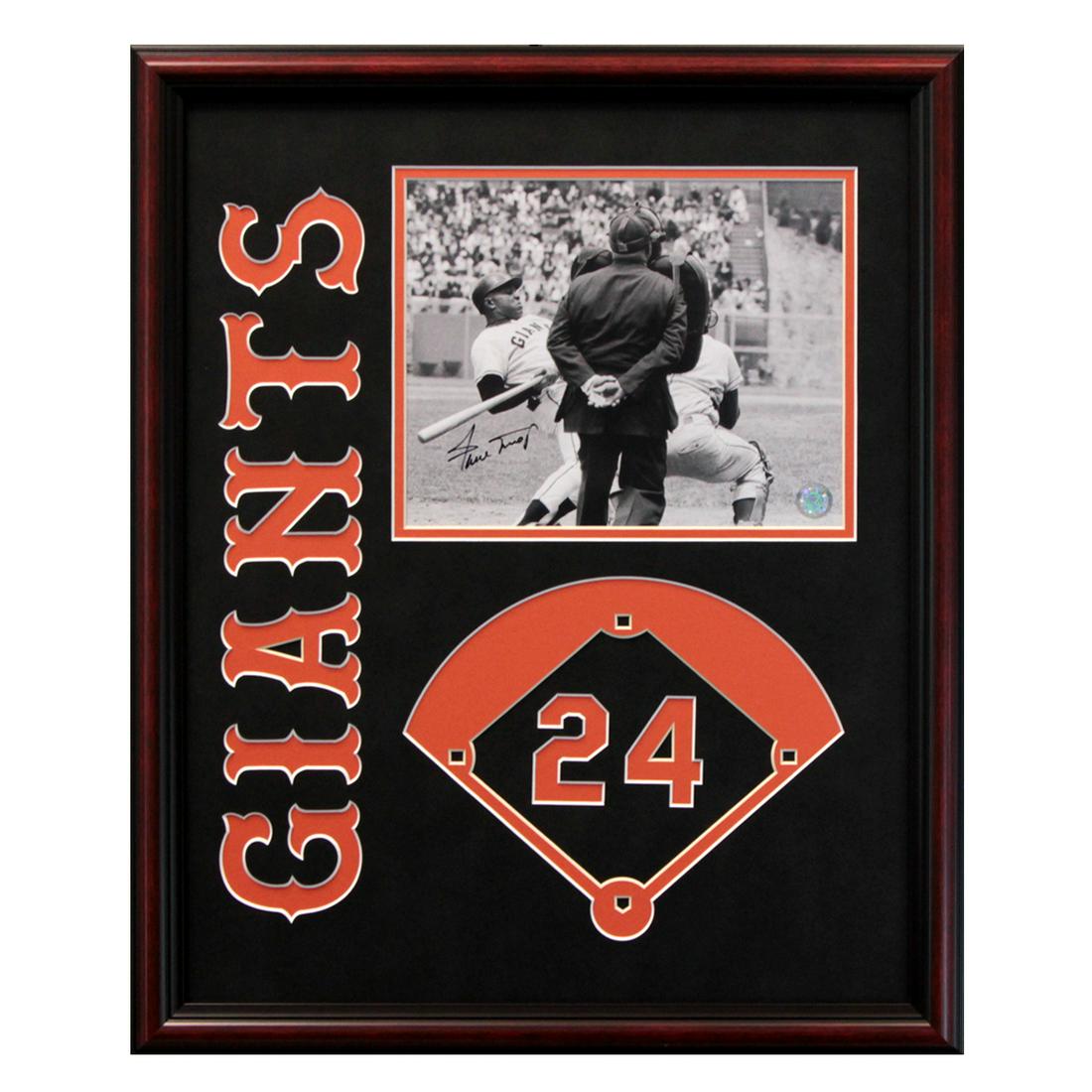 Willie Mays New York Giants 20x16 Frame Signed GFA: Willie Mays, the Say Hey Kid, played with enthusiasm and exuberance while excelling in all phases of the game -- hitting for average and power, fielding, throwing and baserunning. Willie Mays' unquest