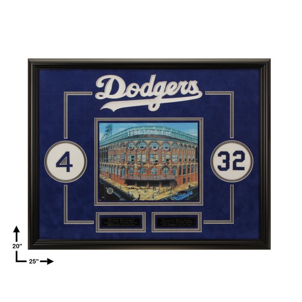 Koufax & Snider Brooklyn Dodgers Framed 23x18 GFA: Sandy Koufax finally tamed his blazing fastball, he enjoyed a five-year stretch as perhaps the most dominating pitcher in the game's history. He was named the National League's Most Valuable Player in