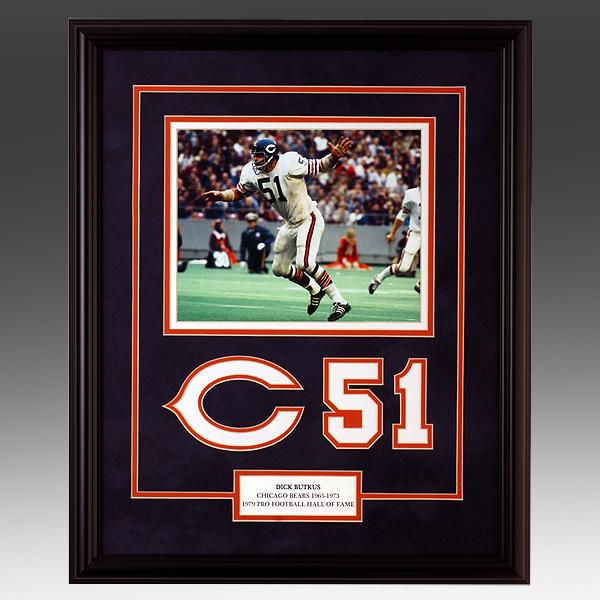Dick Butkus Chicago Bears 20x16 Custom Framed: Dick Butkus possessed a desire to excel that few have ever equaled. He played as the Chicago Bears' middle linebacker for nine years with only one goal in mind - to be the best, and from the very star