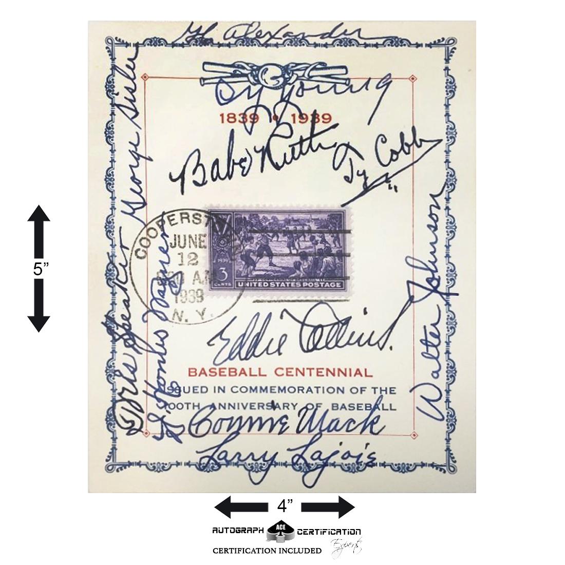 1939 Hall Of Famers Induction Signed 5x4 Postcard (1 of 1)