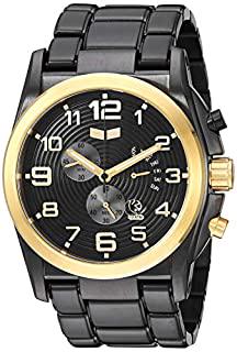 Vestal men's de novo black/gold watch: The De Novo is Vestal's new, fresh timepiece and lays claim to being the first Vestal with a day register. You can start and stop the measurement of minutes and seconds anytime you want with the chron