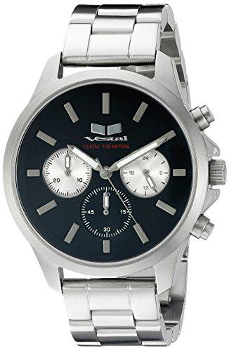 VESTAL HEIRLOOM CHRONO QUARTZ Silver: The Heirloom features a premium Japanese analog quartz movement, encompassed by 39mm case crafted from 316L surgical-grade stainless steel. The traditional detailing on the dial is evident in the soli