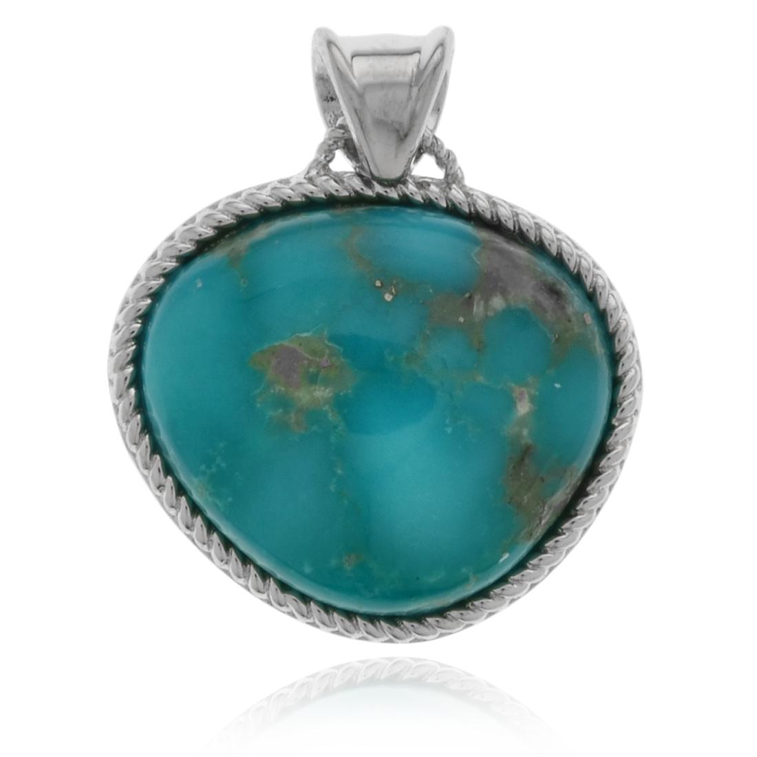 Sterling Silver Campo Frio Turquoise Pendant: Sterling Silver Campo Frio Turquoise Pendant