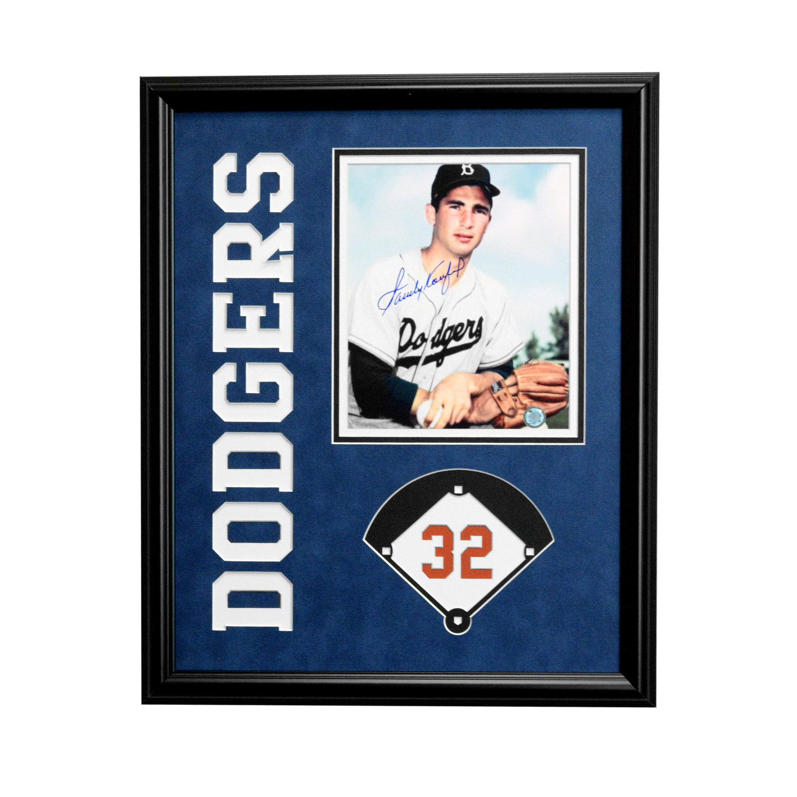 Sandy Koufax L.A Dodgers 20x16 Framed signed GFA: After Sandy Koufax finally tamed his blazing fastball, he enjoyed a five-year stretch as perhaps the most dominating pitcher in the game's history. He was named the National League's Most Valuable Pla