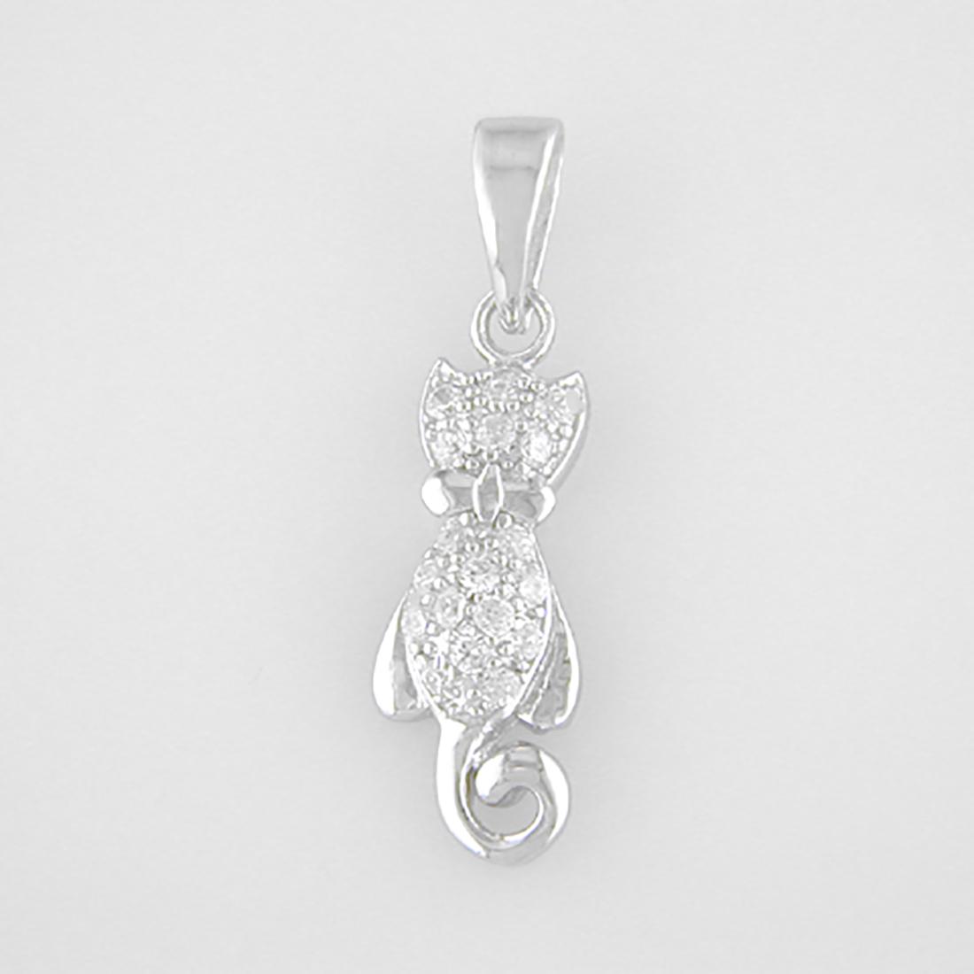 Sterling Silver Kitty Cat Pendant With Chain (1 of 1)