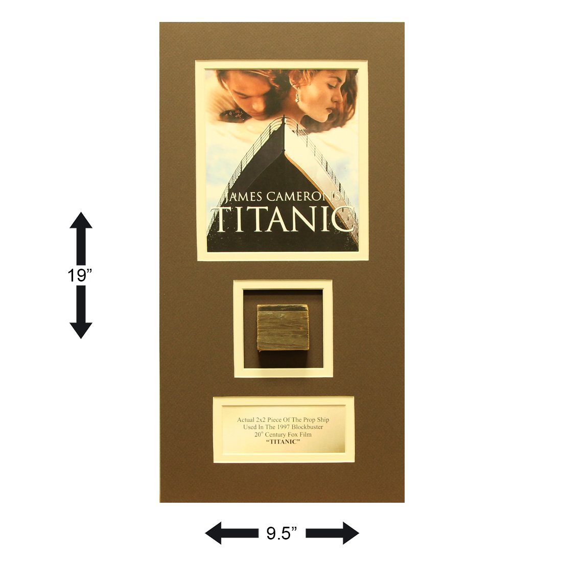 Titanic 9½x19 Matted Movie Prop Ship piece 2x2 (1 of 1)