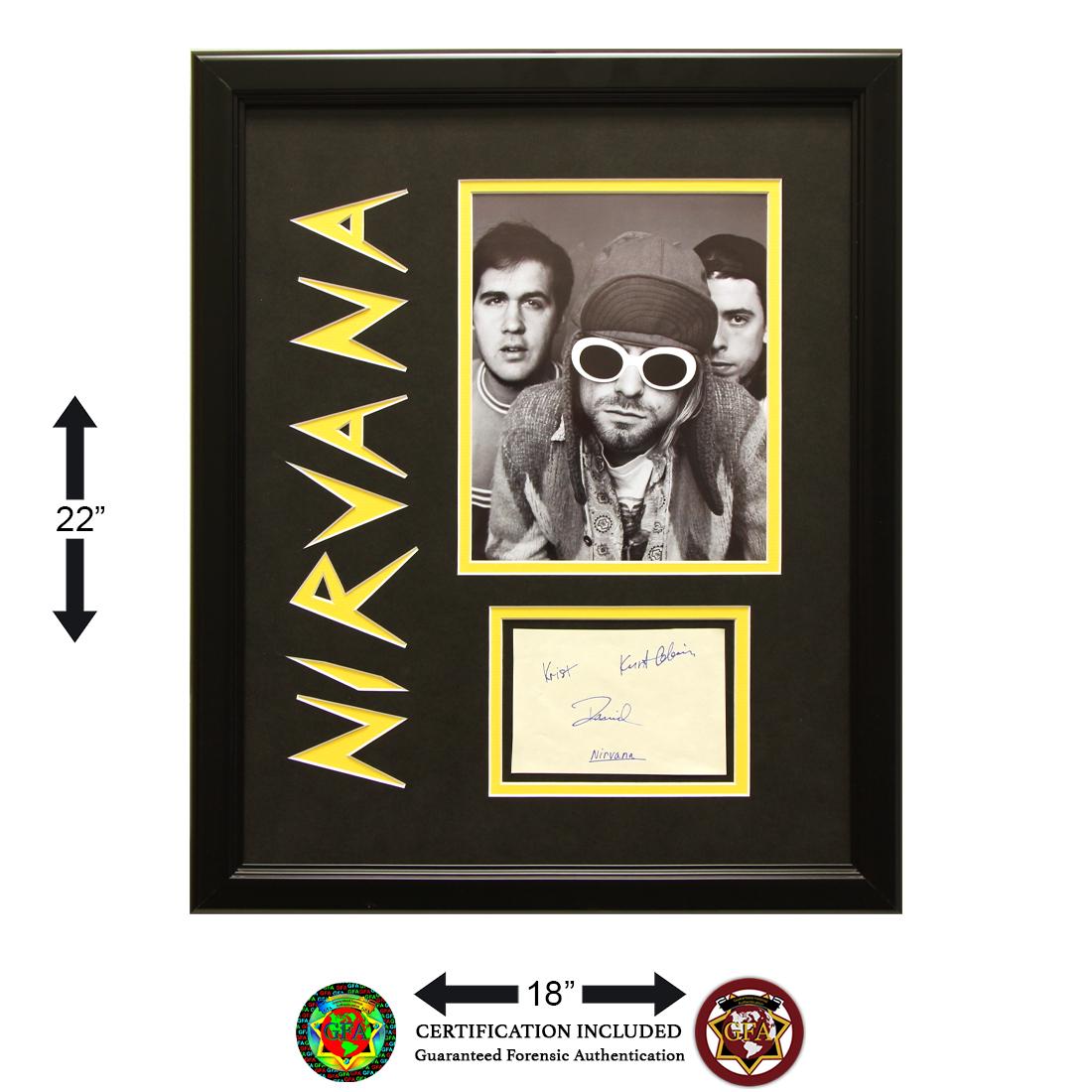 Nirvana (Years Active 1987-1994) 3 ¾ x5 ½ signed cut (1 of 2)