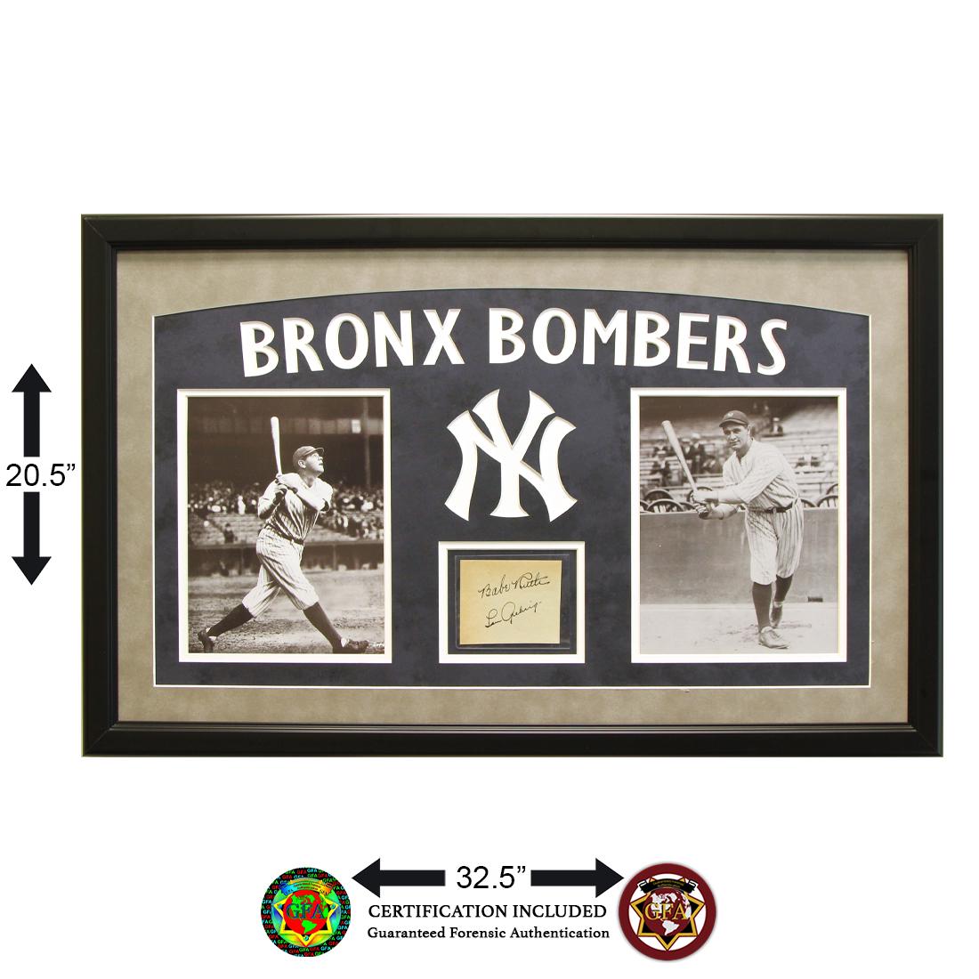 Babe Ruth & Lou Gehrig N.Y Yankees Signed 4¼x3½ Cut (1 of 2)