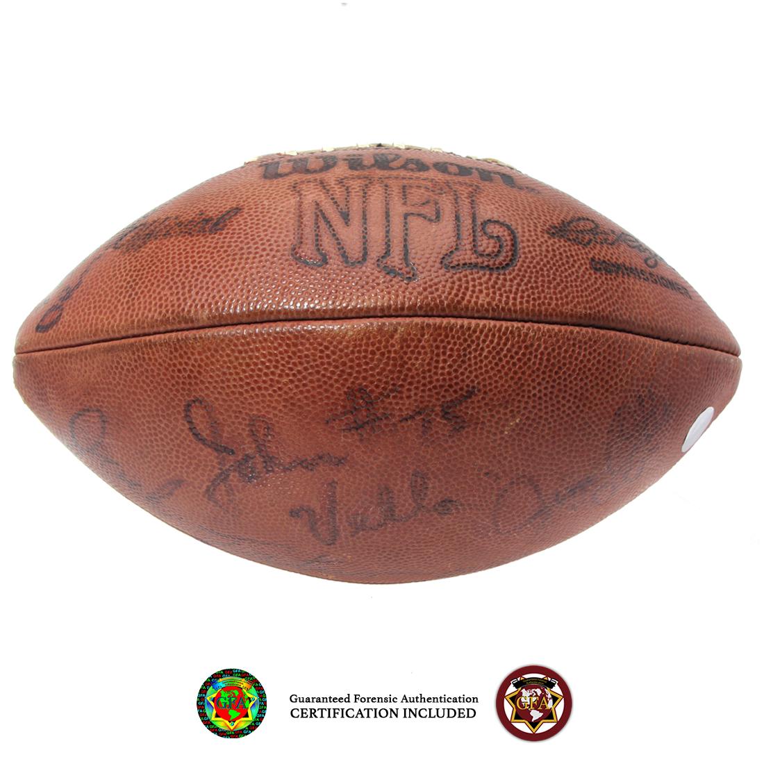 1984 Los Angeles Raiders Team Signed Football: 1984 LA RAIDERS (11-5) The 1984 LA Raiders record was 11-5 third in the AFC West. The ball is signed by several of the players all in black felt-tip or fiber-tip pen, with signatureS on all the panels