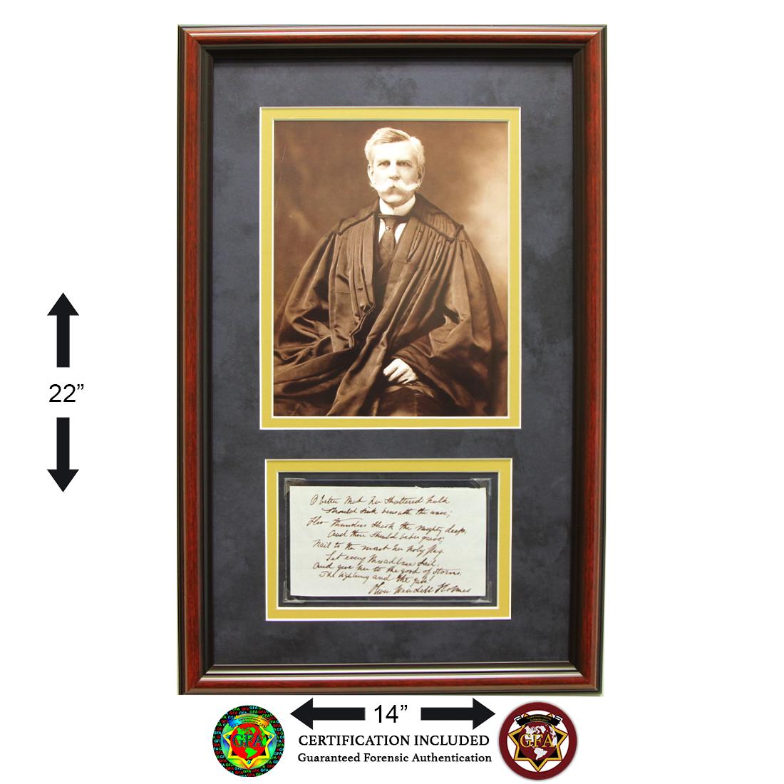 Oliver Wendell Holmes 3¾x6½ Handwritten Poem signed (1 of 2)