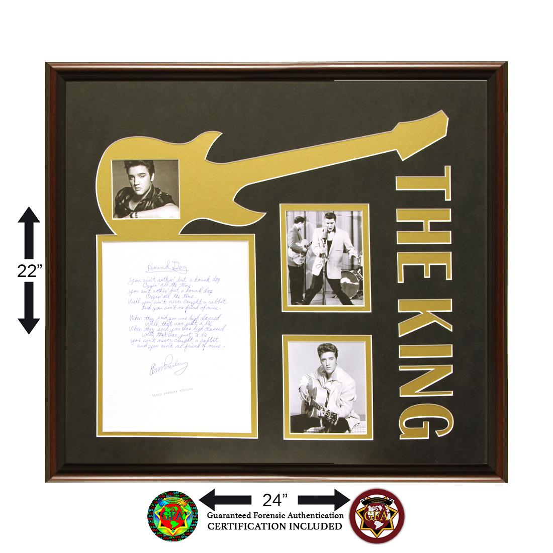 Elvis Presely Signed 8½x11 Lyric Sheet, “Hound Dog” (1 of 2)