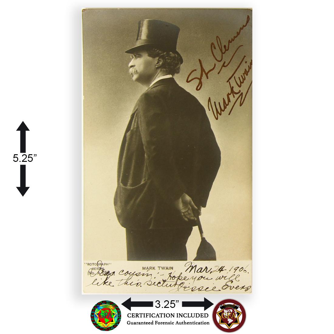 Samuel Clemens aka Mark Twain 3¼x5 signed Photograph (1 of 2)