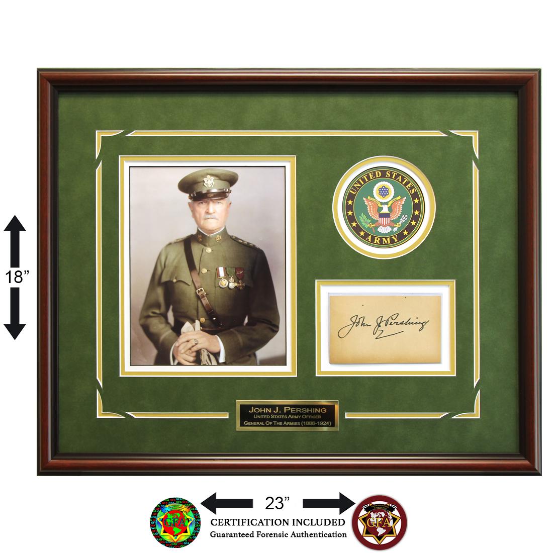 John J. Pershing Signed (1860-1948) 5½x3½ Card (1 of 2)