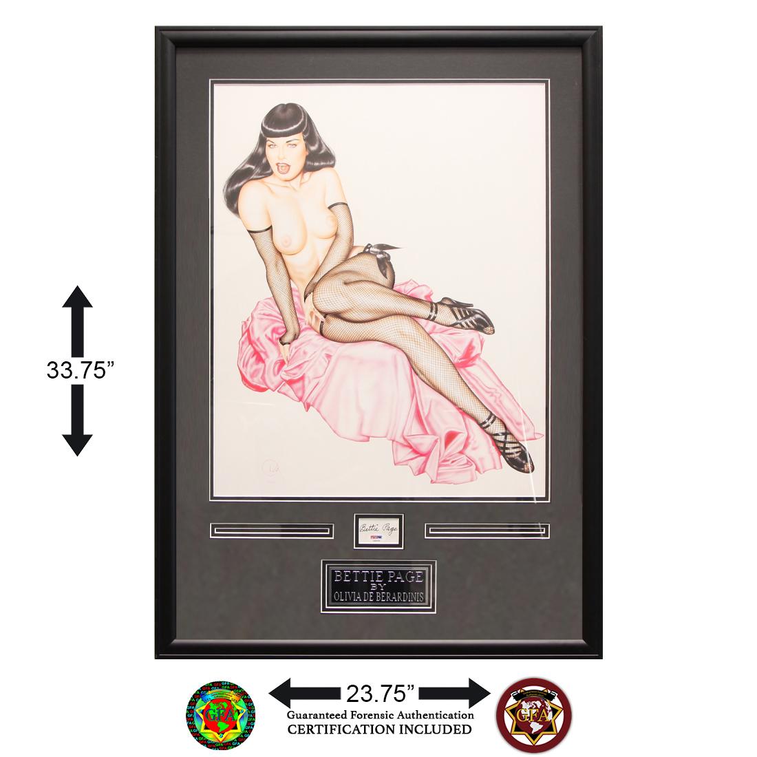 Bettie Page Pin Up Signed Giclee Art Piece Framed (1 of 1)