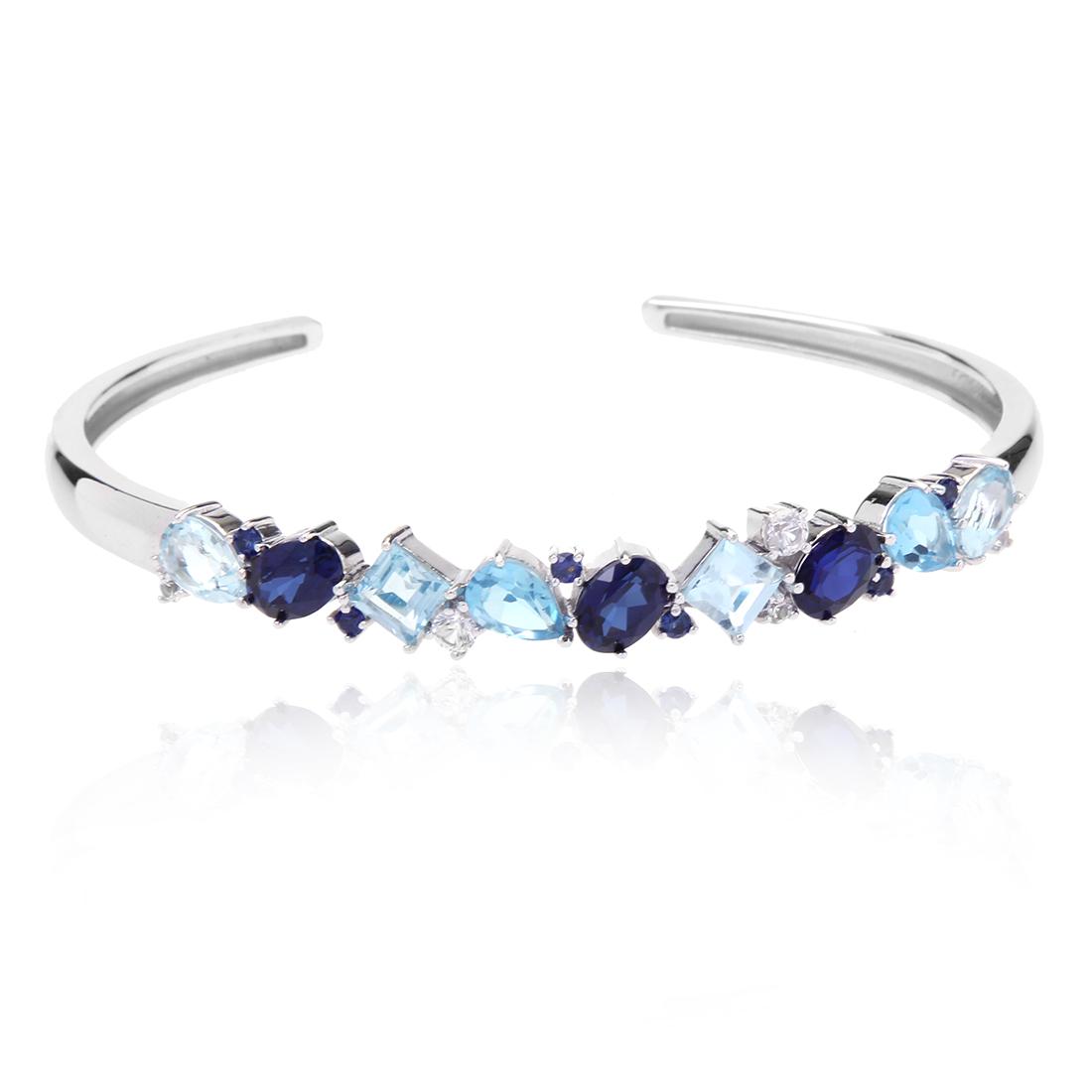 Multi Colored Blues Cuff Bangle (1 of 2)